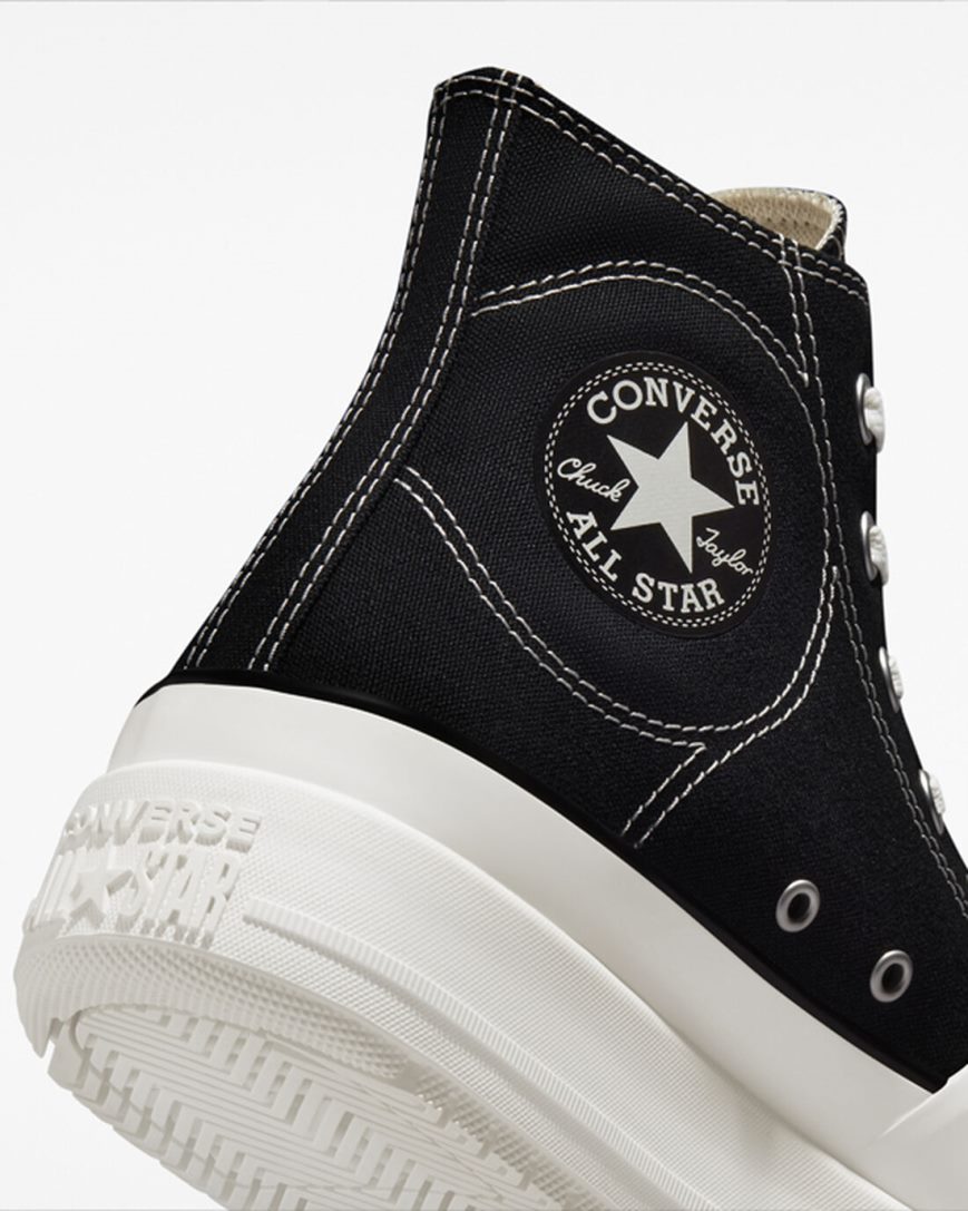 Tenisi Inalti Barbati Converse Chuck Taylor All Star Construct Negrii Albi | RO QDJTH186